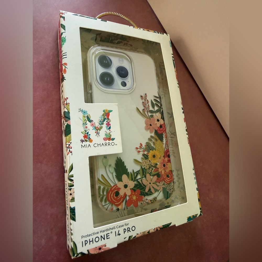 Mia Charro Cream Floral Clear iPhone Case